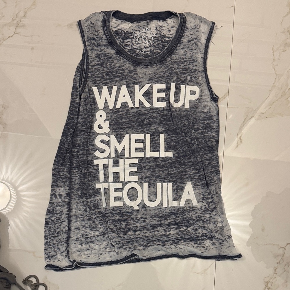 Chaser Gray Sleeveless Graphic Tee
